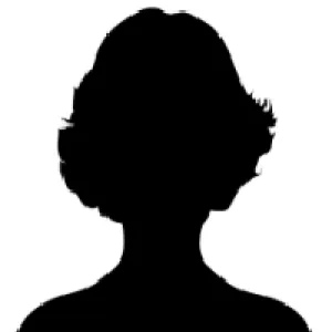 Headshot of a woman Silhouette in black