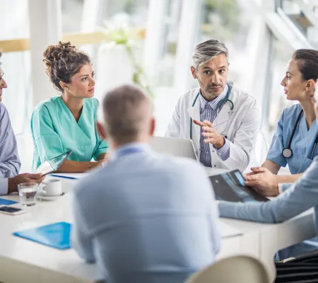 Round table with a group of doctors