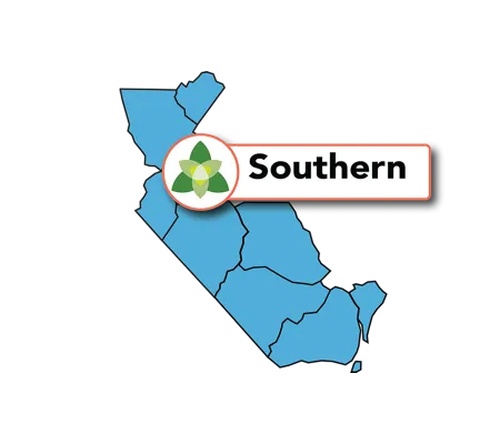 Map of the Counties Trillium serve on the southern region