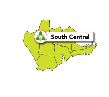 Map of the Counties Trillium serve South Central Region