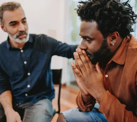 Therapist in the office with a man