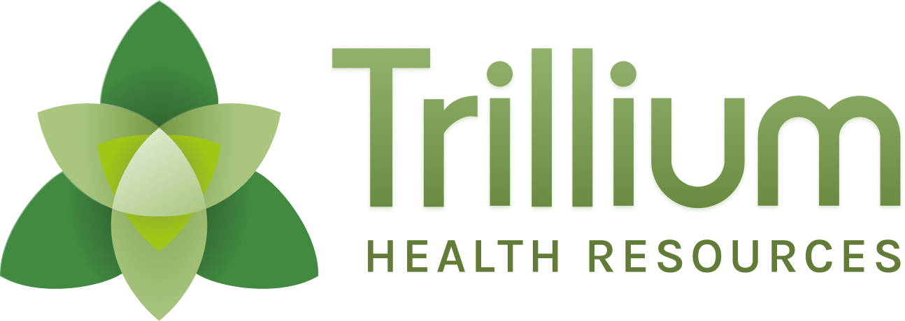 Trillium Health Resources logo featuring a stylized green trillium flower and the company name in green text.