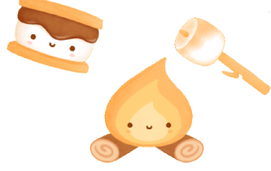 A clip art of a smores dancing