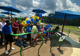 Celebration of the Ribbon cutting Blanden Playground