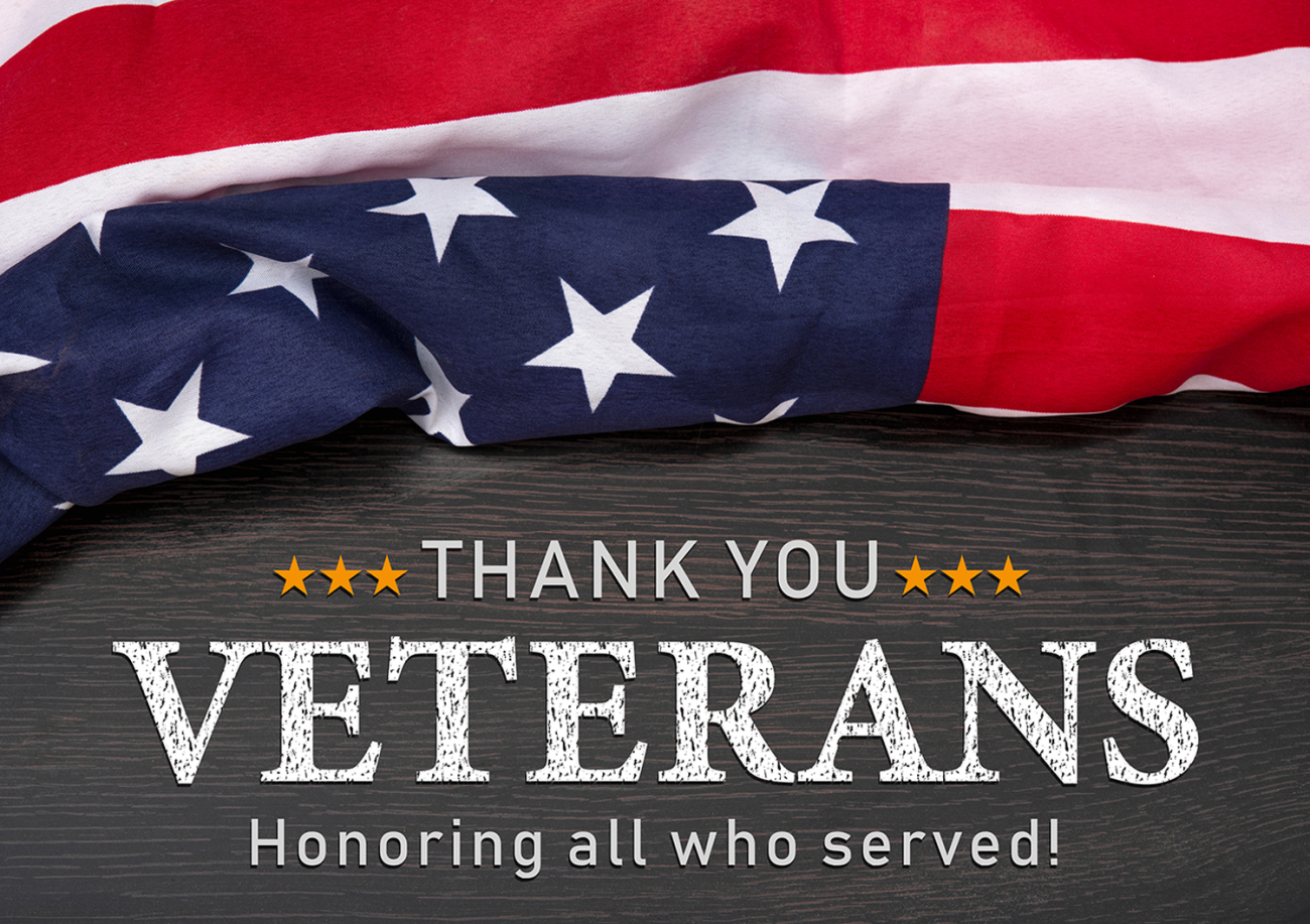 An american flag on the background with the message "remember all who served"